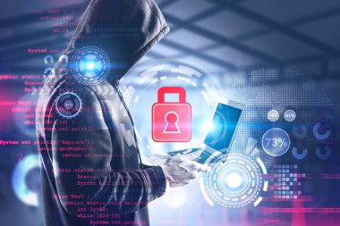 Hacker 'ın yan görüntüsü, Hud siber güvenlik arayüzü
