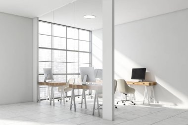 Beyaz rahat modern ofis köşesi