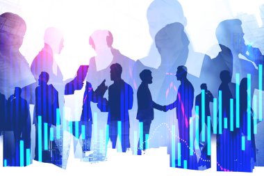 Takım çalışması ve ortaklık konsepti, forex grafikleri