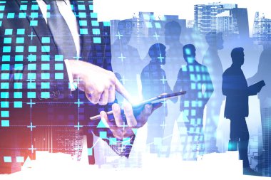 Tablet bilgisayar kullanan adam, İnternet arayüzü