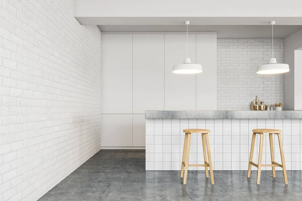 Loft minimalista bar interior com fezes — Fotografia de Stock