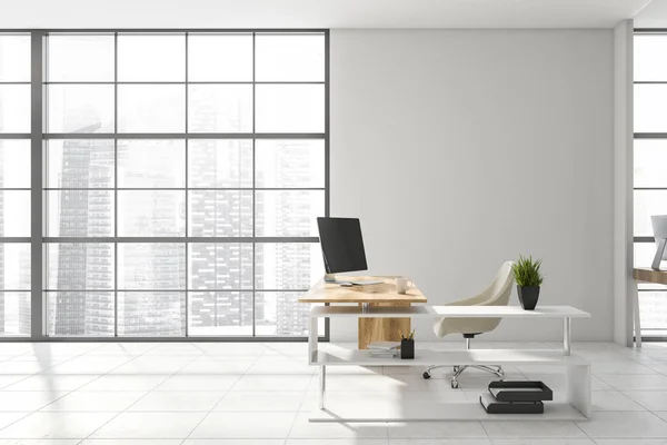 White manager office workplace interior — Stock Photo, Image