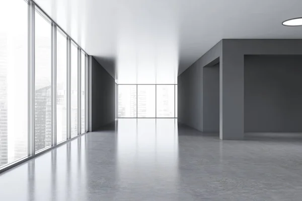 Empty concrete panoramic office building — Stock Photo, Image