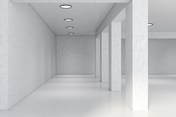 Blanco salón de oficinas vacío con columnas — Foto de Stock