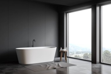 Küvetli gri banyo köşesi