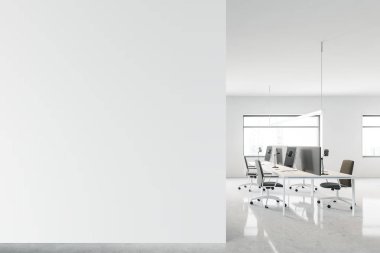 Model duvarlı modern açık uzay ofisi