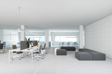 Modern açık uzay ofisinde bekleme odası