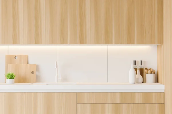 Tutup countertop di dapur putih — Stok Foto