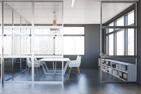 Gray and glass meeting room interior — Stock Photo, Image