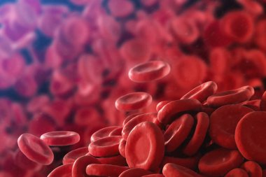 Kırmızı kan hücrelerini kapatın. Viroloji ve tıbbi araştırma kavramı. İlaç ve sağlık hizmetleri