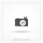 jednoduchá ikona digitálního fotoaparátu, vektorová ilustrace