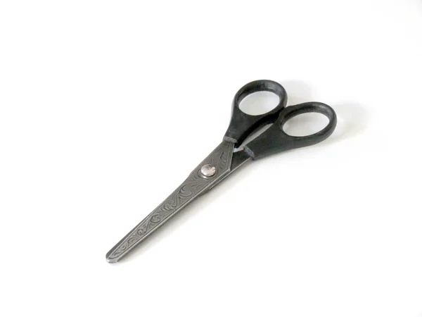 Top view Black Scissors Isolated on White Background. The concept of cutting, scissors to cut paper. — Stock Photo, Image