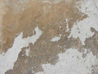 Sarı kahverengi çizik eski tuğla duvar arka plan. Yakın sıkıntılı eski duvar vintage renk. Soyut grunge duvar kağıdı.