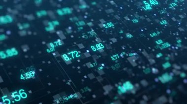 Mavi arka planda parlayan veri numaraları ile cyperspace bilgisayar ağı.