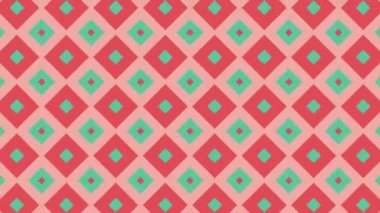 Hareketli pembe ve yeşil eşkenar dörtgen ile renkli arka plan.