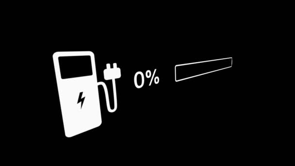 Electric car concept. Electric Car Battery Gauge. The charge indicator shows the progress of charging an electric car. — Stock Video