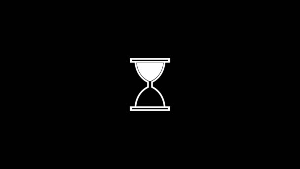 Sanduhr-Wartezeichen für Computerprogramme und mobile Apps. Sanduhr weißes Symbol Design Videoanimation. — Stockvideo
