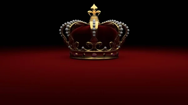 Βασιλικό Χρυσό Στέμμα Βασιλικό Χρυσό Στέμμα Κόσμημα Γυαλιστερό Μεταλλικό Βασίλειο Εικόνα Αρχείου