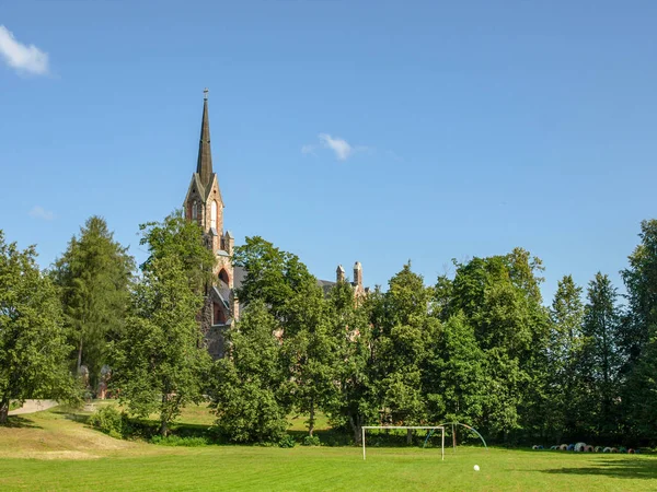 Igreja Evangélica Luterana Cesvaine Maior Igreja Rural Letônia Construído Pedras — Fotografia de Stock