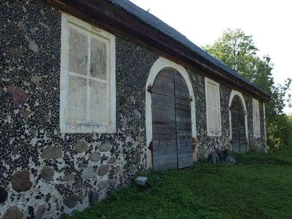 Gammalt Stenhus Antik Dörrar Och Fönster — Stockfoto