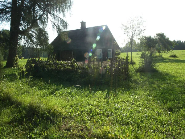 Zeer Oude Houten Huis Historische Binnenplaats Rond Het Huis Diverse — Stockfoto