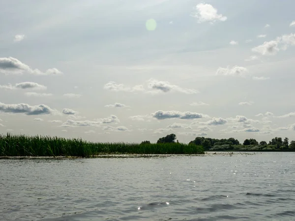 Paysage Avec Rivière Seda Qui Jette Dans Lac Burtnieki Belle — Photo