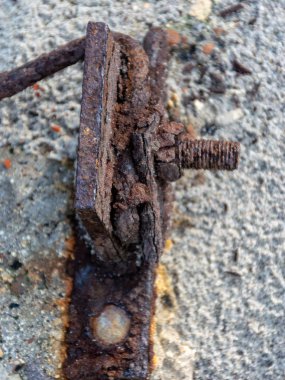 Baltık Denizi'nin kumlu plajıgörünümü. Eski araba lastikleri ve beton ile Seashore, insan atıkları, Curonian Spit, Rusya