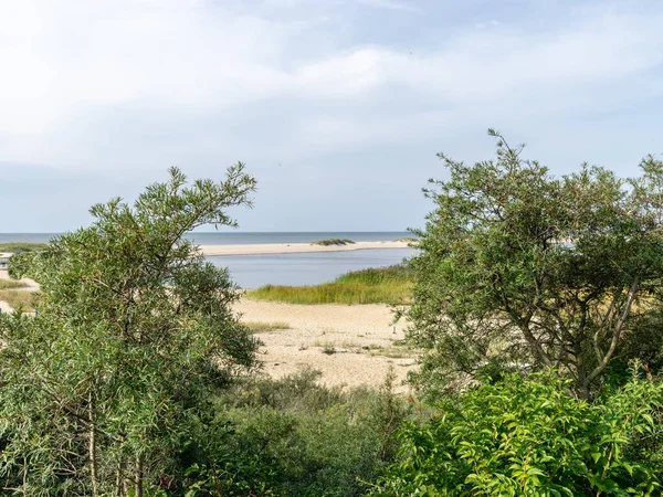 Panoramatický Výhled Moře Dálce Duny Popředí — Stock fotografie