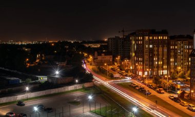 Karanlıkta Kaliningrad gece görünümü, Kaliningrad, Rusya. 09,09,2019
