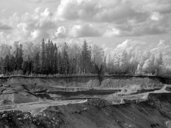 Infrared Photography Sand Quarry Photo Taken Specially Modified Infrared Camera — Stock Photo, Image