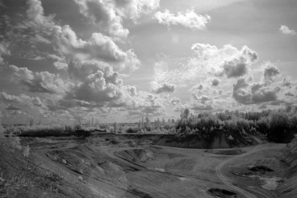 Infrared Photography Sand Quarry Photo Taken Specially Modified Infrared Camera — Stock Photo, Image