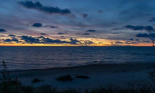 Belle Photographie Avec Coucher Soleil Sur Mer Ciel Magnifique Coloré — Photo