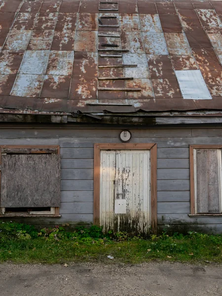 Immagine Con Vecchie Finestre Legno Della Casa — Foto Stock