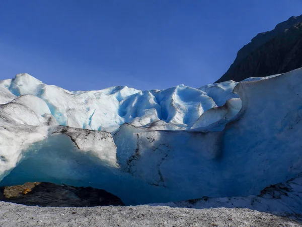 Primer Plano Vista Aérea Alta Resolución Del Glaciar Con Hielo —  Fotos de Stock