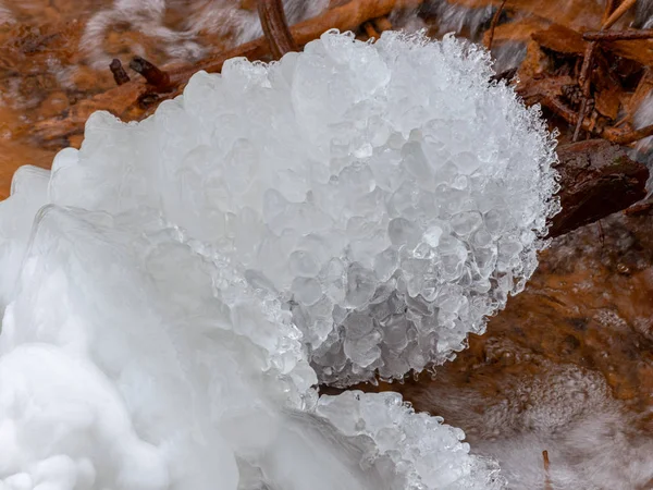 Quadro Astratto Con Acqua Corrente Neve Rocce Formazioni Ghiaccio Adatto — Foto Stock