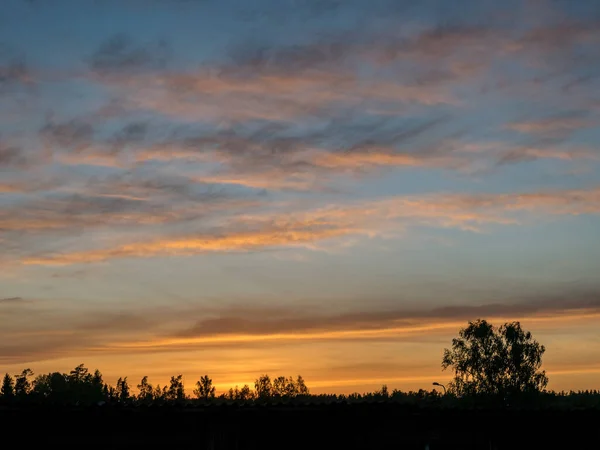 Summer Landscape Colorful Sunset Sky Roof — Stock Photo, Image