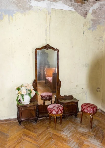 picture with room interior in an old castle room