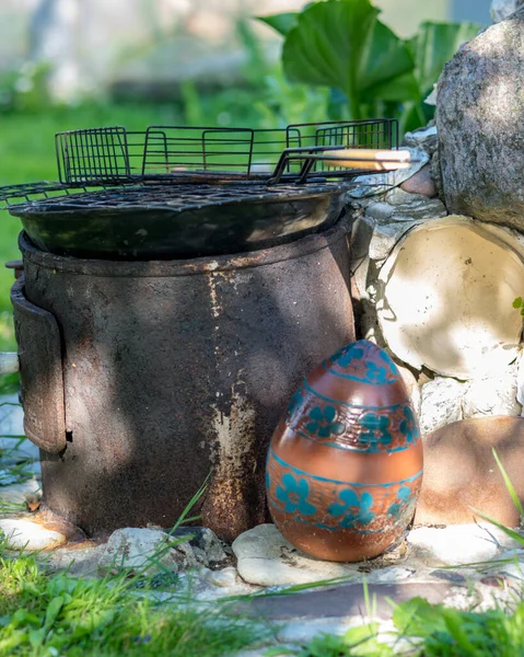 Bela Imagem Verão Jardim Plantas Decorativas Vasos Flores Decoração Jardim — Fotografia de Stock