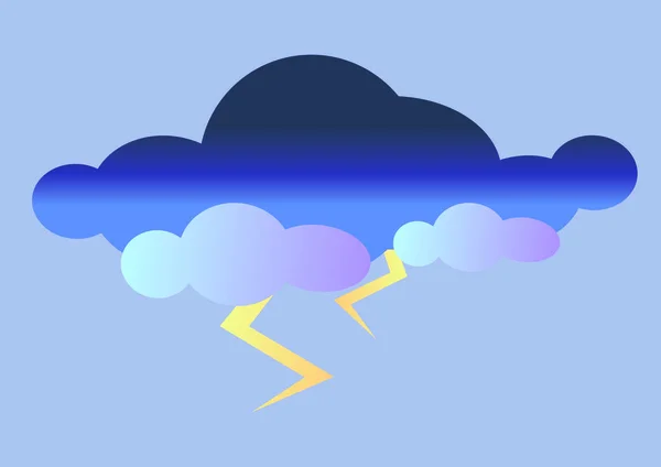 Gradiens Felhő Eső Villámcsapás — Stock Vector