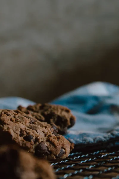 自制饼干新鲜出炉 新鲜和手工制作的饼干景观 — 图库照片