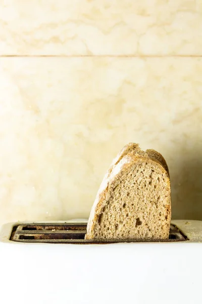 Тост Ломтики Хлеба Сделать Тост Утрам Концепция Завтрака Сбалансированного Питания — стоковое фото