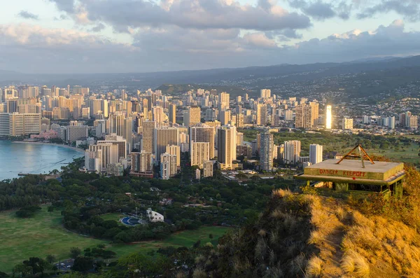 Hawaii plaj, Dimond Head, Gün batımı, Kentsel, Waikiki