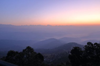 Himalaya Sıradağları, Nepal gündoğumu güzel ilk ışık