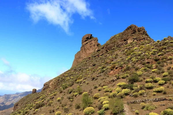 Paisaje de Canarias, montañas y Roque Bentayga en España — Foto de Stock
