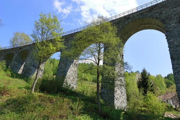 捷克利韦莱克附近的泽列兹尼铁路高架桥 — 图库照片