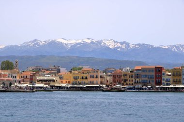 ünlü Venedik limanı Hanya eski şehir rıhtım, Girit, Yunanistan