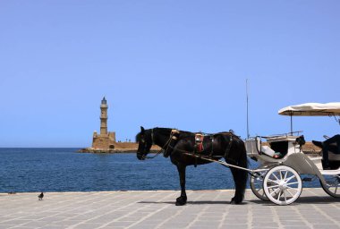 ünlü Venedik limanı Hanya eski şehir rıhtım, Girit, Yunanistan