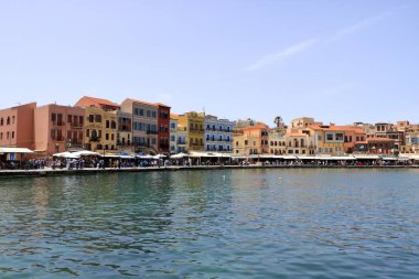 ünlü Venedik limanı Hanya eski şehir rıhtım, Girit, Yunanistan