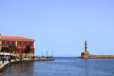 ünlü Venedik limanı Hanya eski şehir rıhtım, Girit, Yunanistan