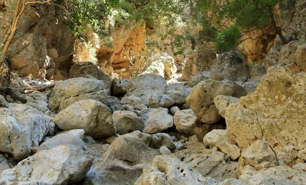 Nyomvonal kollita szoros (moudriano, poros, moundros Gorge), Kréta, Görögország — Stock Fotó